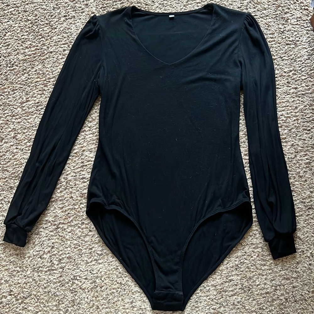 Black long sleeve bodysuit